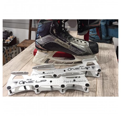 Replacement of hockey skates with roller skates - assembly