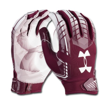 maroon under armour football gloves