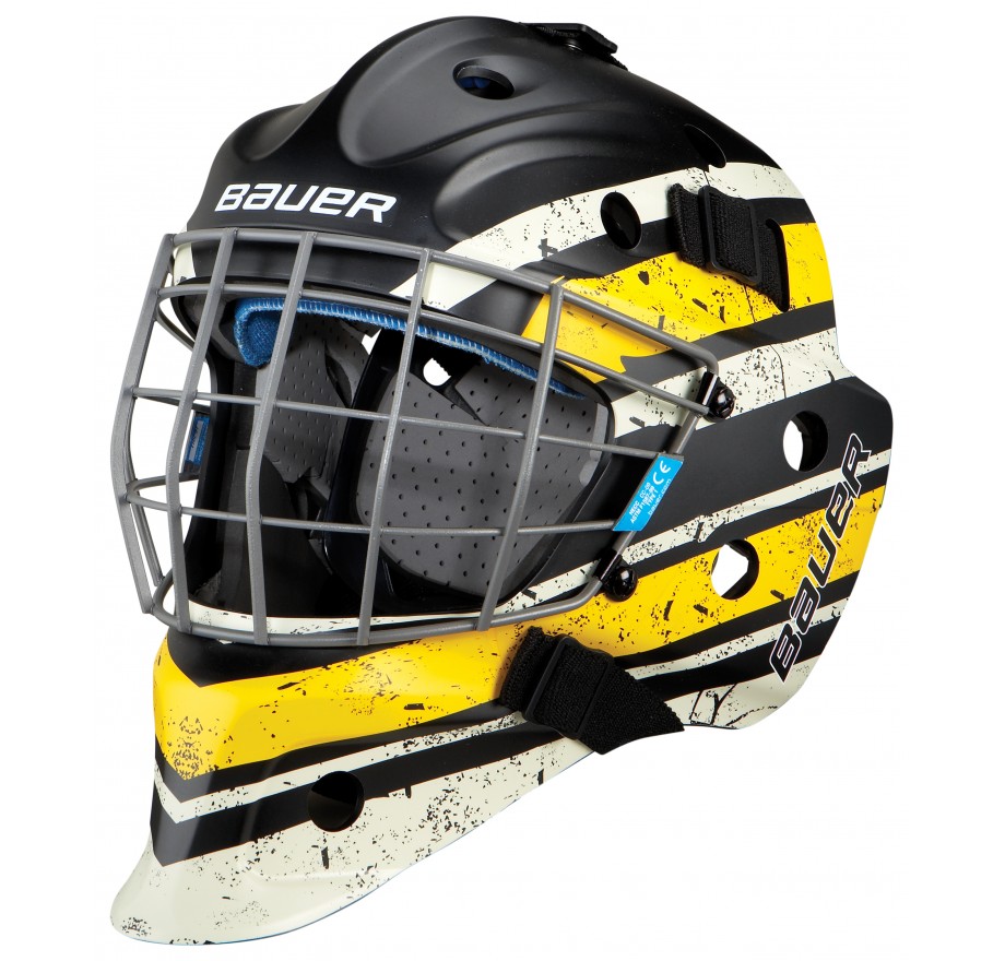 Маска хоккейная bauer. Bauer NME SR шлем вратаря. Интегрированная маска хоккейная Bauer. Шлем вратарский Bauer детский. Шлем вратарский хоккейный желтый.