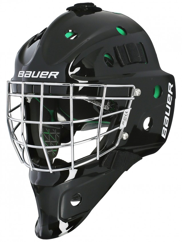 Bauer S17 NME 4 Ice Hockey Youth Goalie Mask Helmet Facemask Black White YTH 